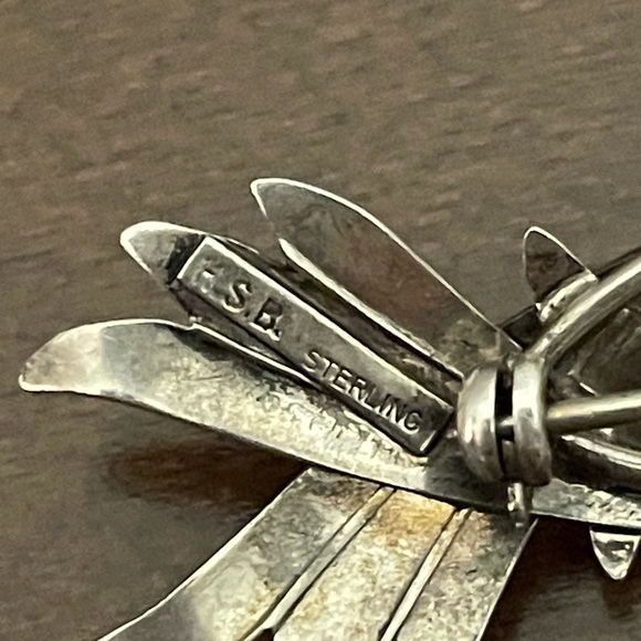 Vintage Harry S Bick HSB Sterling silver floral leaves statement brooch pin - Picture 4 of 6